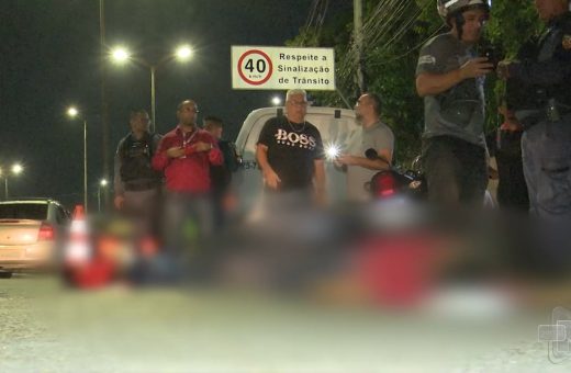 Três homens são mortos a tiros ao tentar roubar motocicleta em Manaus – Foto: Reprodução/TV Norte Amazonas