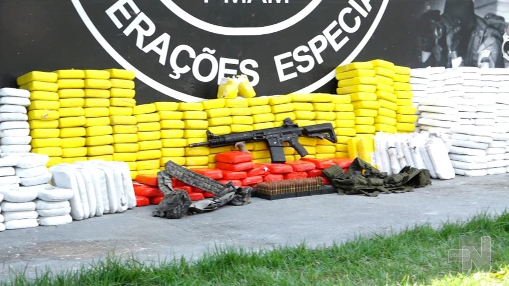 Uma tonelada de cocaína é apreendida no interior do Amazonas – Foto: Reprodução/TV Norte Amazonas