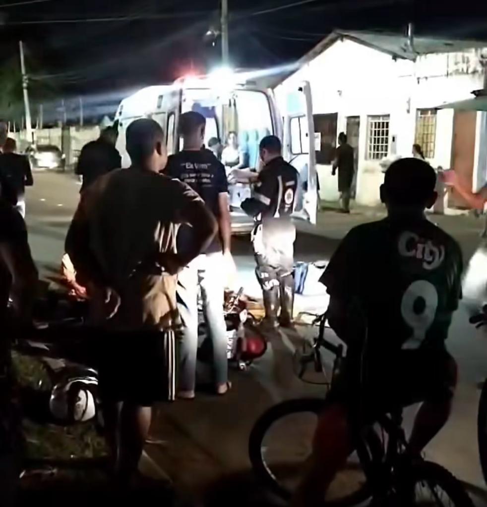 Acidente ente moto e bicicleta deixa 2 feridos em Boa Vista