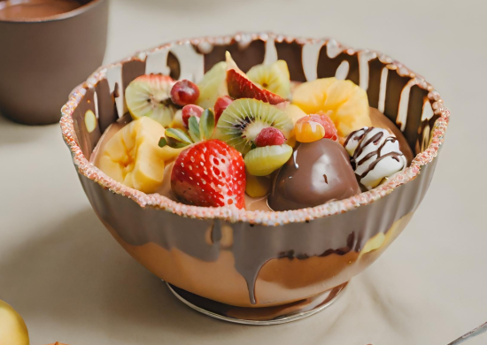 Receita de tigela de chocolate com frutas - Foto: Reprodução/Canva
