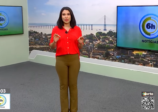 Jornal 6h Notícias foi apresentado por Bárbara Mitoso – Foto: Reprodução/TV Norte Amazonas