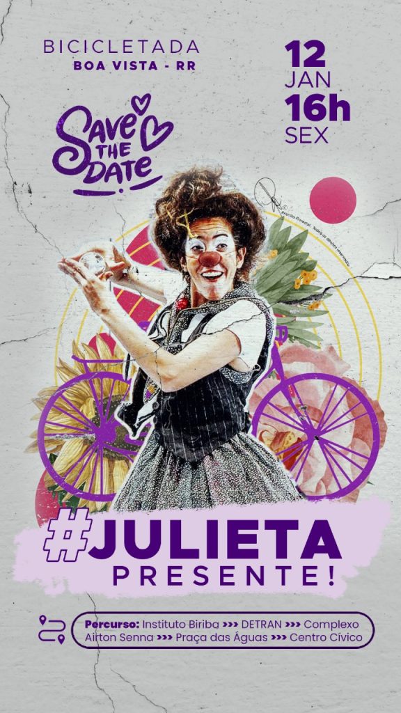 Ato em homenagem a Julieta Hernández será nesta sexta, 12, em Boa Vista 