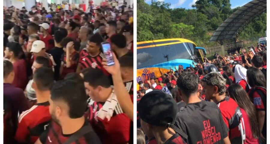 Torcedores do Flamengo fizeram festa para receber equipe rubro-negra - Foto: Reprodução/Instagram @raisasimplic