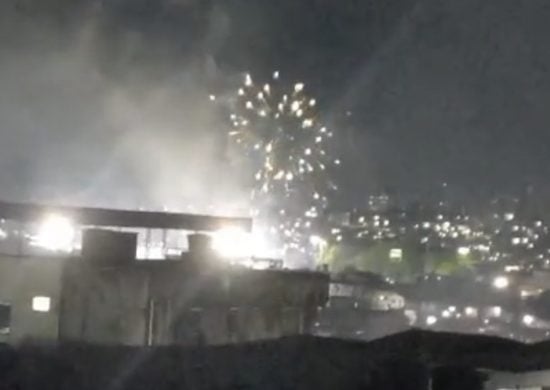 Facção solta fogos de artifício em vários pontos de Manaus - Foto: Reprodução/WhatsApp