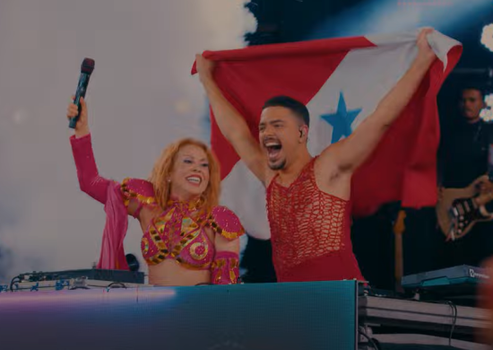 Joelma e Pedro Sampaio na gravação do DVD em Belém do Pará - Foto: Reprodução/Youtube