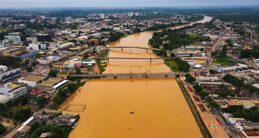 Rio Acre chegou a 15,72 m neste domingo (25) - Foto: Alexandre Noronha/ Sema