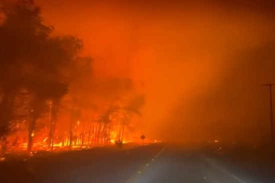 Incêndio de grande proporção atinge margem de rodovia em RR; veja vídeo