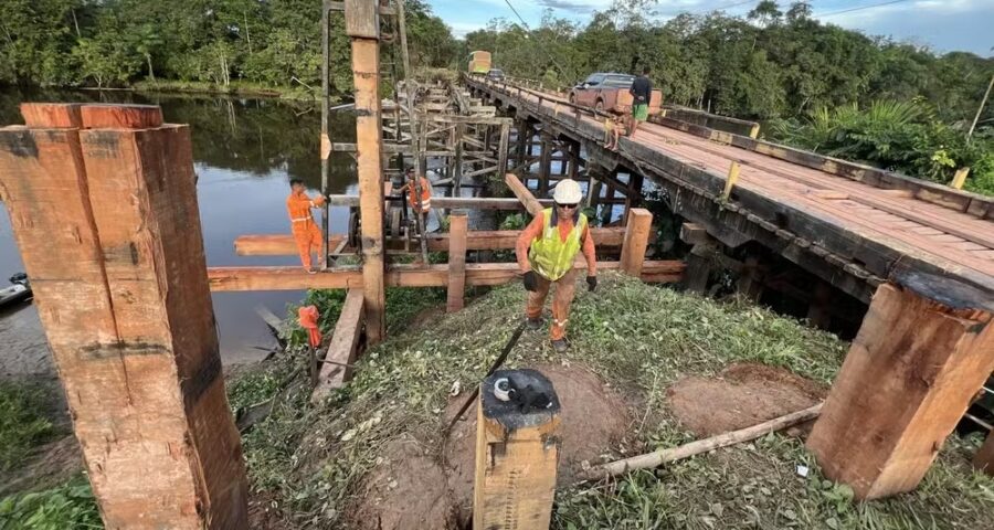 Obras na ponte sobre o rio Matapi, na BR-156, terão duração de mais de 2 meses - Foto: Divulgação/Dnit