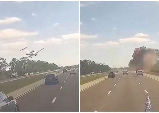 video-aviao-explode-apos-cair-em-rodovia-nos-eua-entenda