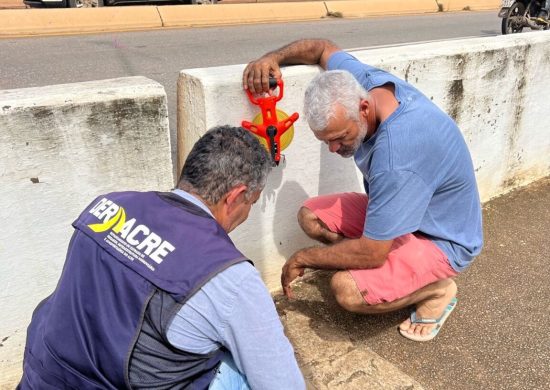 Equipe do DERACRE inspeciona quarta ponte - Foto: Ascom/Deracre