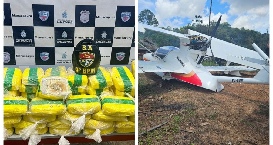 A cocaína seria transportada em um avião de pequeno porte - Foto: Divulgação/PMAM
