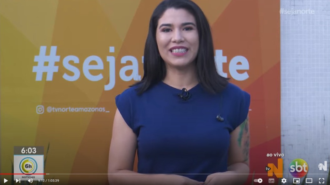 O jornal 6h Notícias é apresentado por Bárbara Mitoso - Foto: Reprodução/TV Norte Amazonas