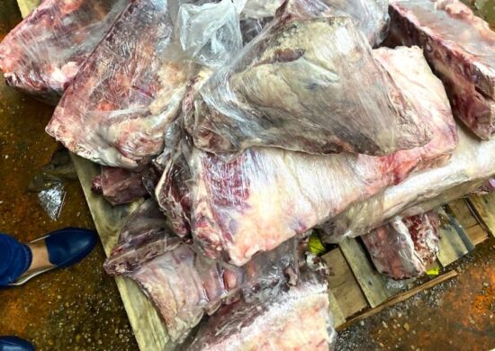 A carne estava armazenada em um supermercado na Zona Sul de Manaus - Foto: Divulgação/Semsa