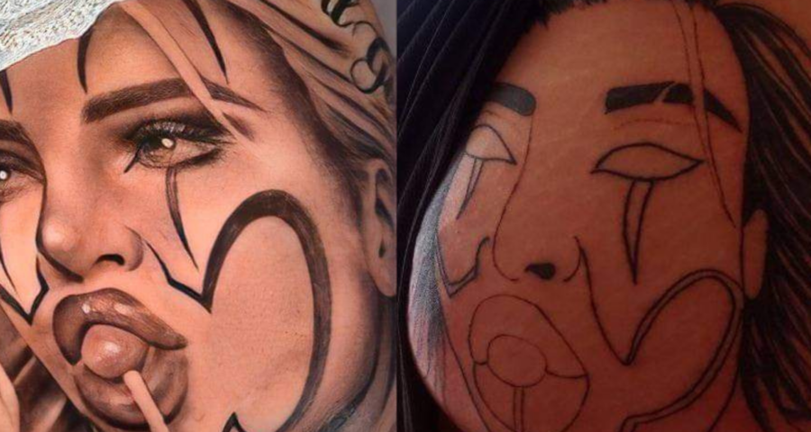 Tatuagem não parecia nada com o que a cliente imaginava - Foto: Reprodução/Instagram @adrya_caroline.carol