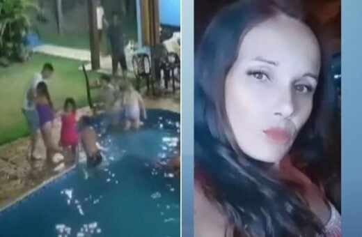 No vídeo, Elisângela aparece conversando com convidados na beira da piscina