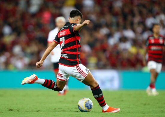 Luis Araújo marcou o primeiro gol do Flamengo na partida - foto: Gilvan de Souza / CRF