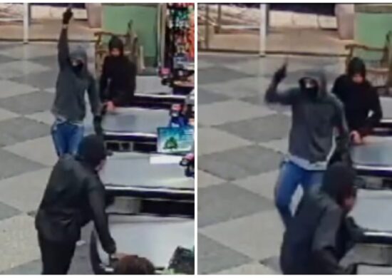 Homens realizaram um 'arrastão' no supermercado - Foto: Reprodução/Redes Sociais
