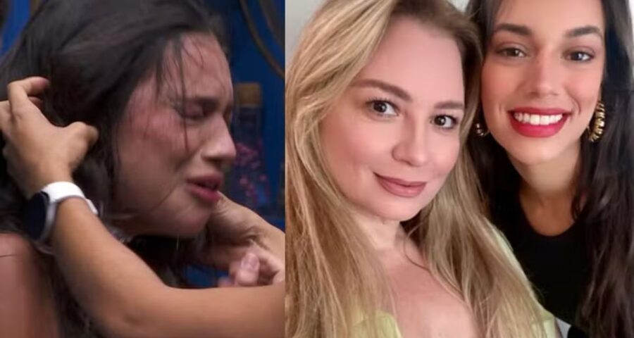Alane chorou muito e disse que sua mãe estava com vergonha dela. Imagem: Reprodução/ TV Globo e Instagram