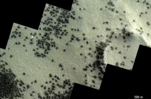'Aranhas' foram encontradas em Marte. Imagem: Divulgação/Agência Espacial Europeia