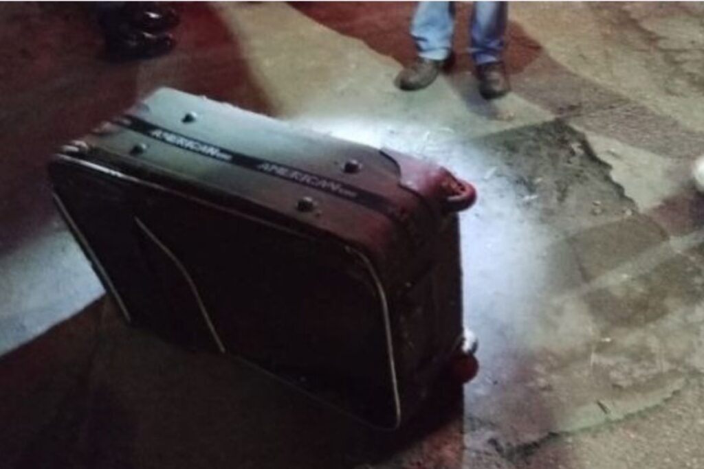 Polícia Civil informou que a mala foi encontrada próximo a um motel