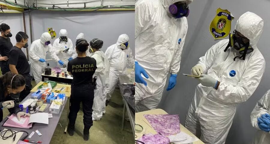 No barco com corpos foram encontrados 27 celulares - Foto: Divulgação/PF