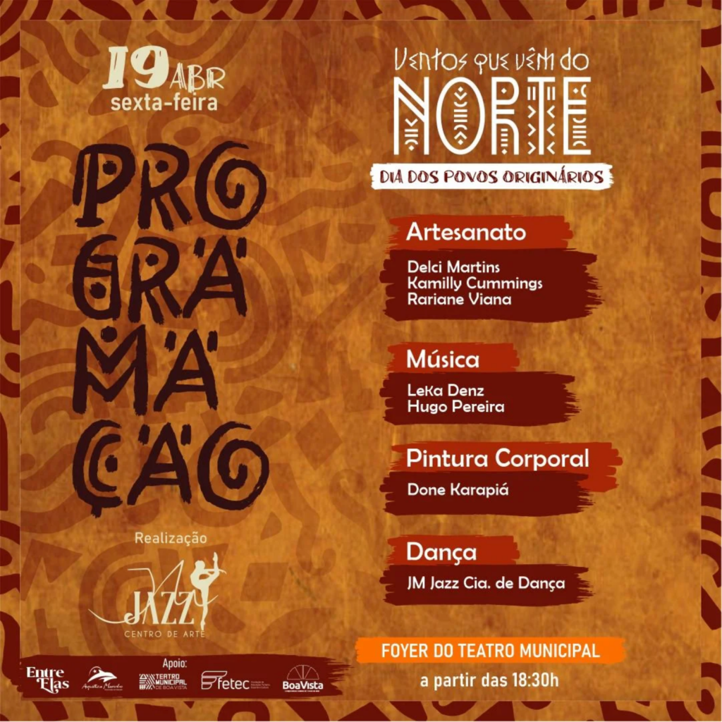 Dia dos Povos indígenas tem programação especial no Teatro de Boa Vista 