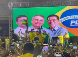 Bolsonaro foi recebido com gritos pelos apoiadores - Foto: Reprodução/Vídeo/Ed Salles/Portal Norte