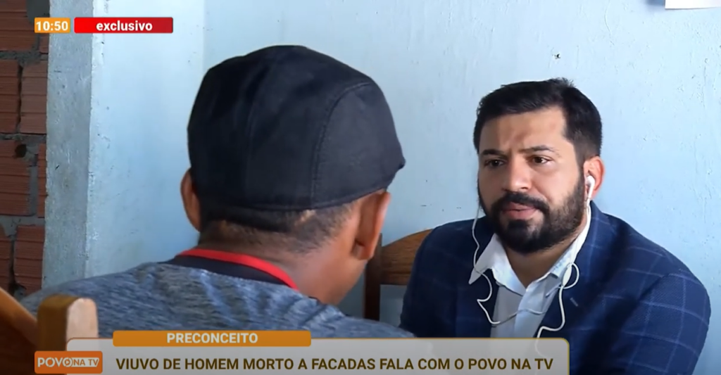 Viúvo contou detalhes sobre o marido morto a facadas pelos irmãos - Foto: Reprodução/TV Norte Amazonas