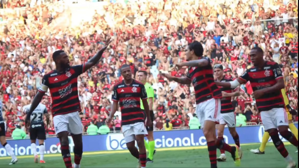 Flamengo o Corinthians por 2x0 - Foto: Reprodução/Instagram @flamengo