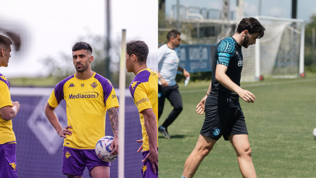 Fiorentina e Napoli se enfrentam pela penúltima rodada do Campeonato Italiano da atual temporada - Fotos: Reprodução/Instagram @acffiorentina e @officialsscnapoli