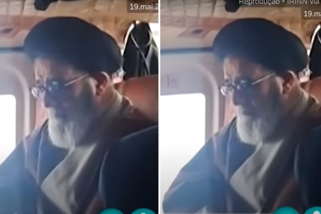 Imagens do presidente Ebrahim Raisi no helicóptero antes de morrer foram exibidas pela TV estatal iraniana