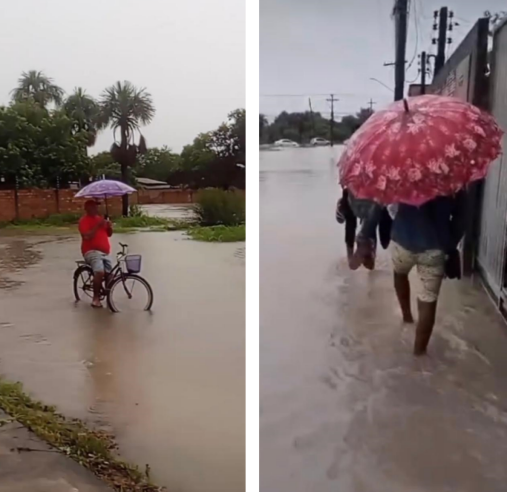 Forte chuva em Boa Vista deixou ruas alagadas