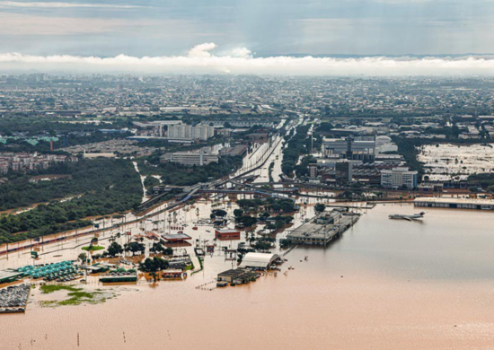 Imagem do Rio Grande do sul após enchentes Foto:PR