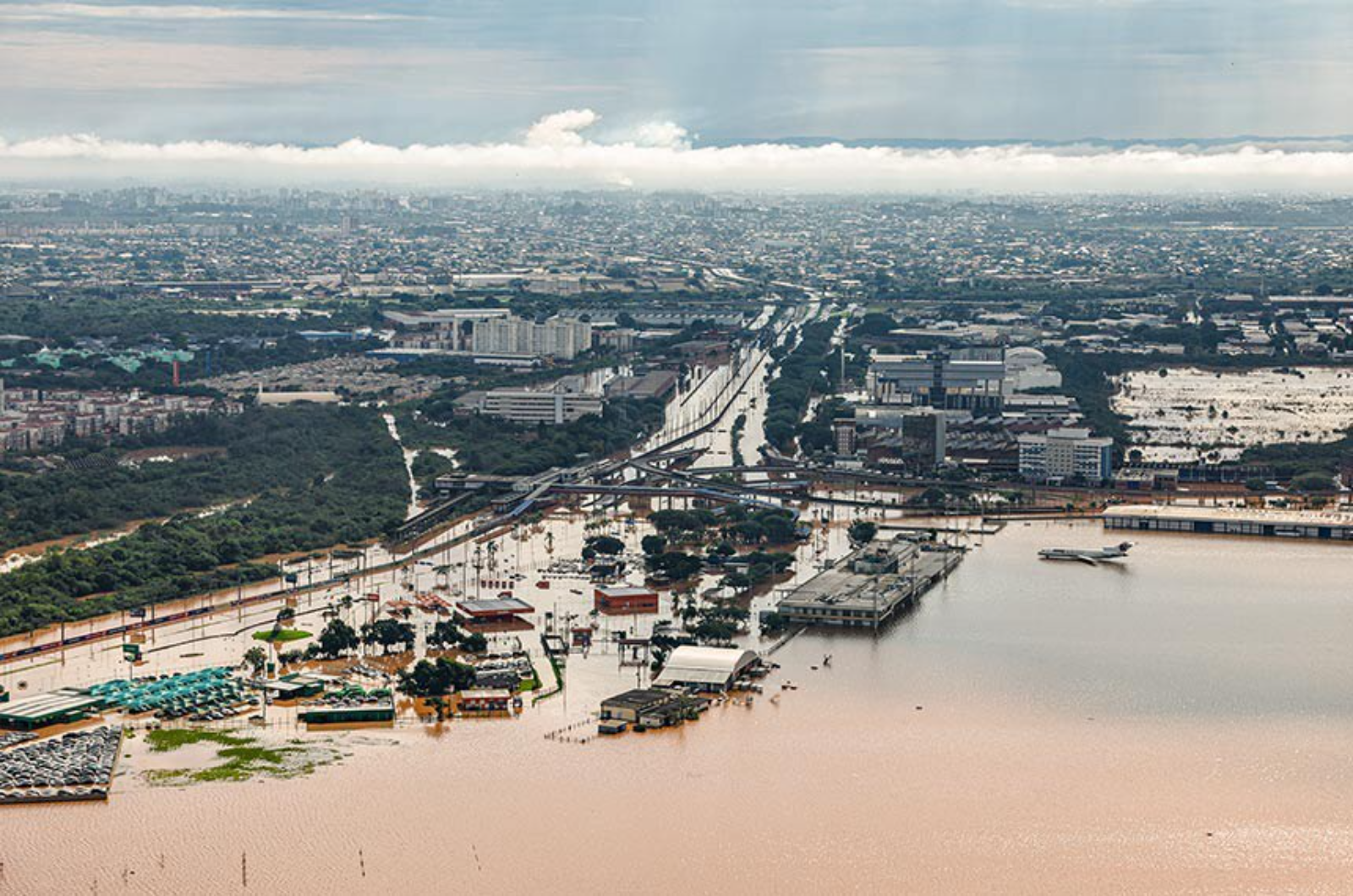 Imagem do Rio Grande do sul após enchentes Foto:PR