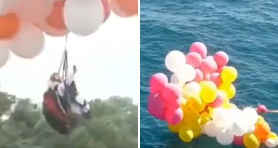 Padre dos balões iniciou aventura a fim de arrecadar fundos para ação beneficente - Foto: Reprodução/Redes Sociais