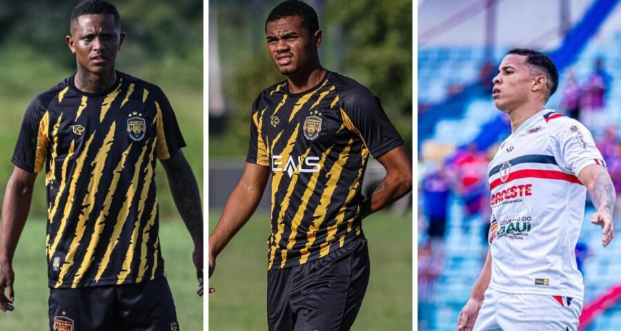 Amazonas emprestou três jogadores para o GFK Tikves, da Macedônia do Norte - Fotos: João Normando/AMFC e Vitória Guimarães/River AC