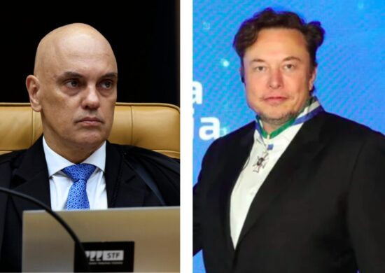 Alexandre de Moraes e Elons Musk, dono da rede X. Foto: Reprodução