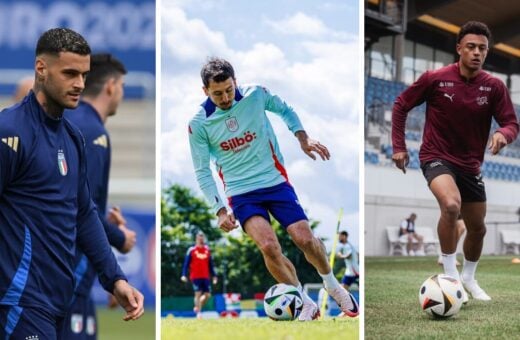 Três partidas da Eurocopa serão disputadas neste sábado (15) - Fotos: Reprodução/Instagram @azzurri @ sefutbol e @swissnatimen