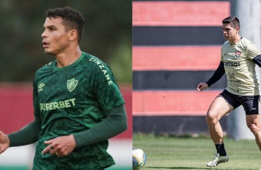 Fluminense e Vitória estão na zona de rebaixamento - Fotos: Lucas Merçon/Fluminense e Victor Ferreira/Vitória