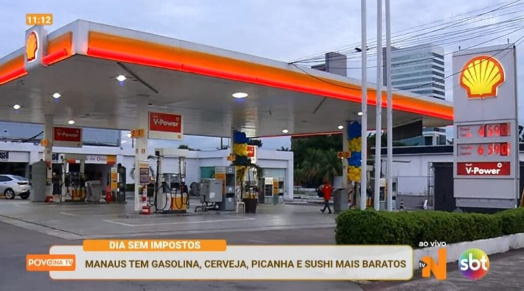 Posto de combustíveis está oferecendo 8 mil litros de gasolina - Foto: Reprodução/TV Norte