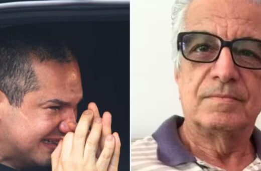Tiago Gomes de Souza, suspeito de assassinar um idoso de 77 anos com uma 'voadora' no peito, se jogou ao chão e chorou durante a reconstituição do crime