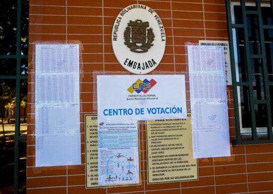 Embaixada da Venezuela em Brasília foi o único local de votação no Brasil. Foto: Valter Campanato/Agência Brasil