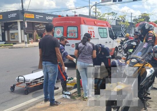 Acidente na Djalma Batista deixa motociclista ferido em Manaus