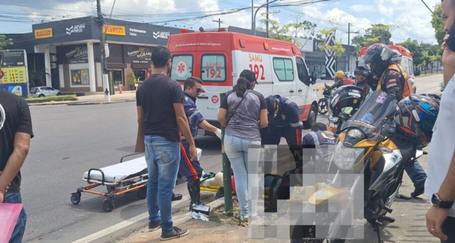 Acidente na Djalma Batista deixa motociclista ferido em Manaus