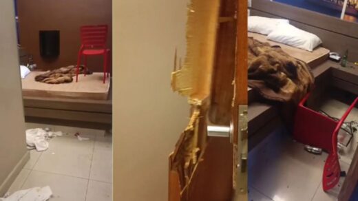 Casal destrói quarto de motel em briga por fim de relacionamento