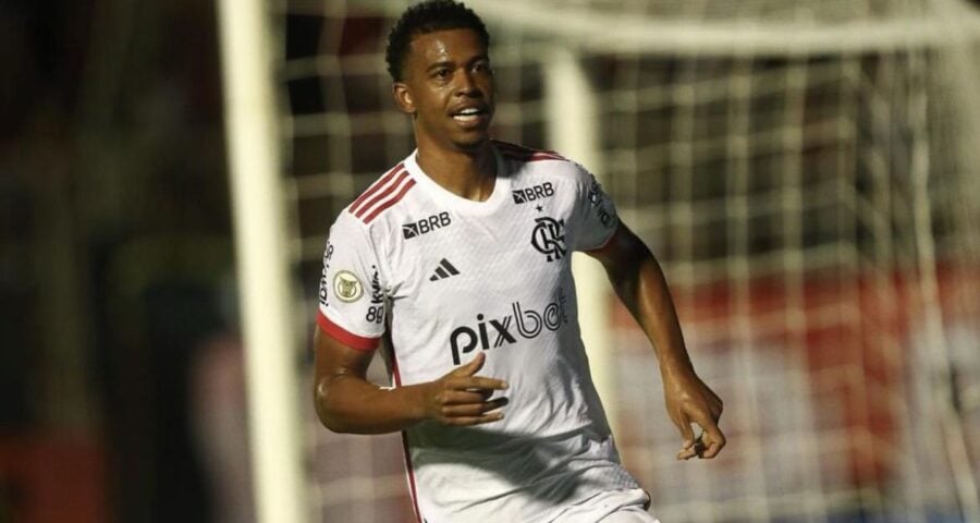Carlinhos fez o gol da vitória do Flamengo, que subiu na tabela do Brasileirão - Foto: Gilvan de Souza / CRF
