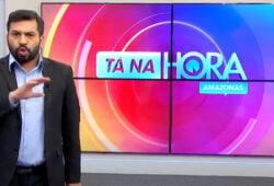 Apresentador do Jornal Tá na Hora, Bruno Fonseca. Foto: Reprodução/TV Norte Amazonas