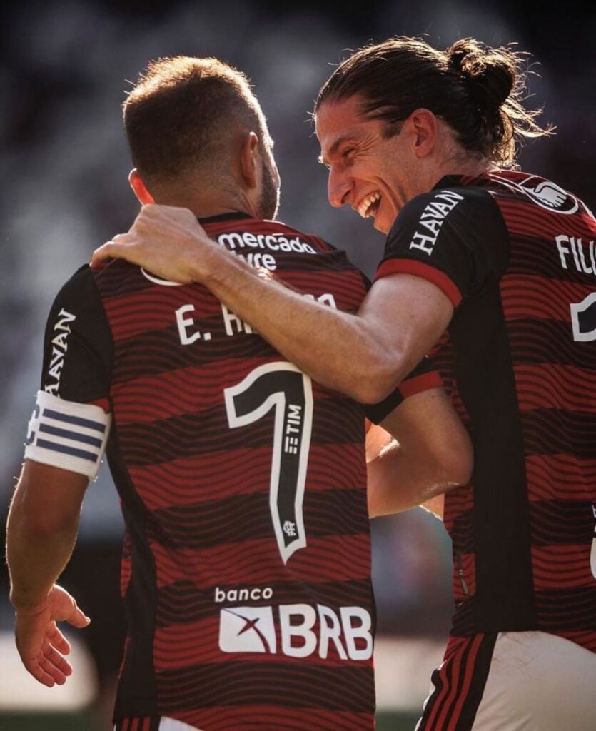 Everton Ribeiro e Filipe Luís, em tempos de Flamengo - Foto: Reprodução / Instagram @evertonri