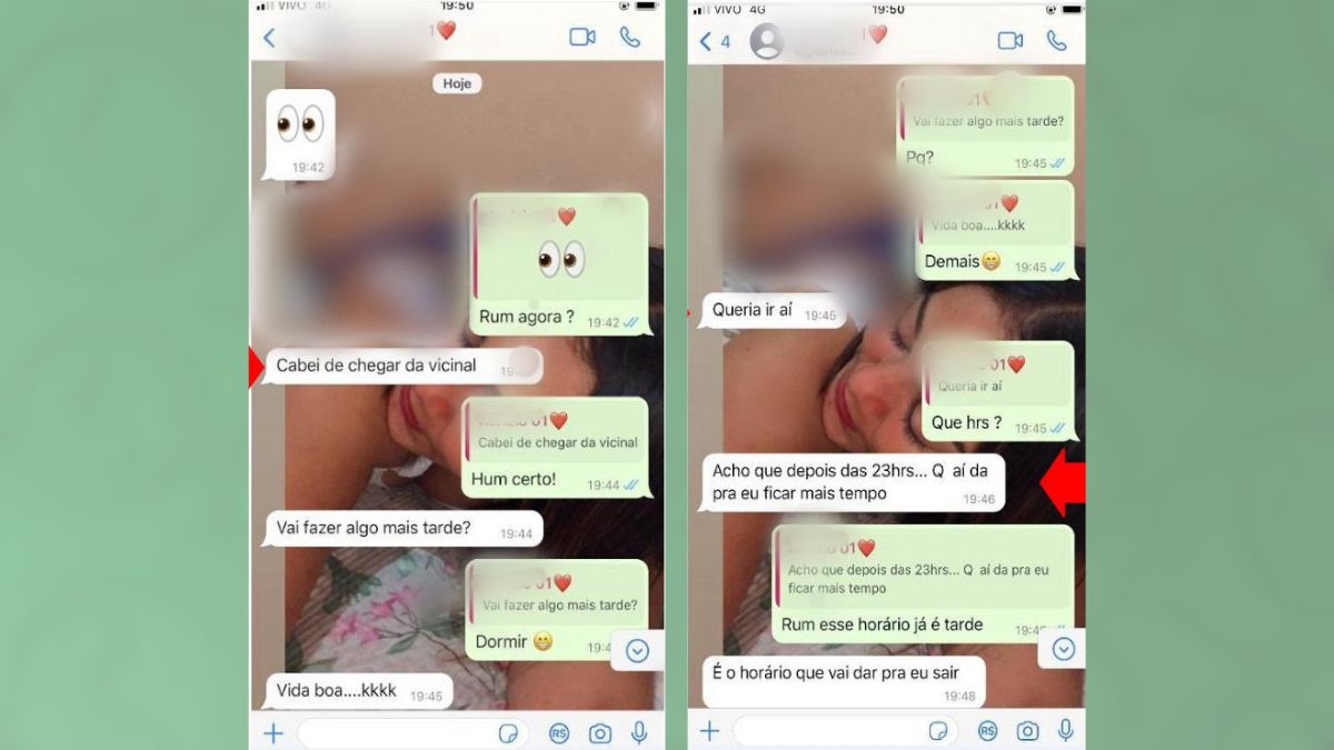 Prints de conversas do WhatsApp de adolescente assassinada