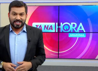 Apresentador do Jornal Tá na Hora, Bruno Fonseca. Foto: Reprodução/TV Norte Amazonas